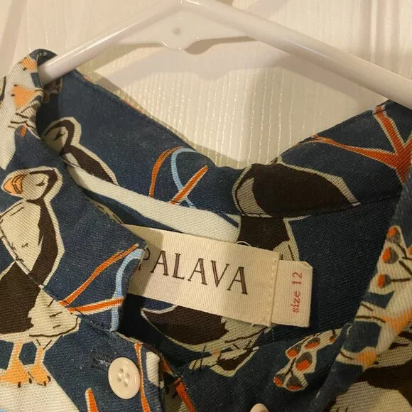 Palava Cynthia Dress in Blue Puffins - Picture 10 of 14